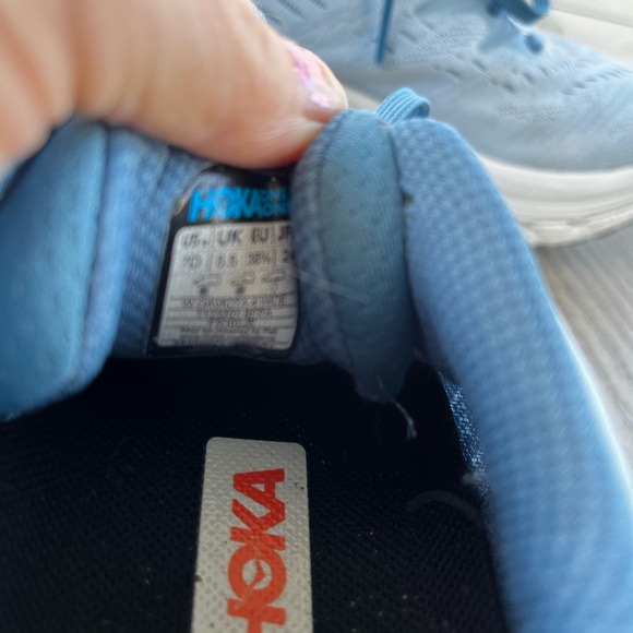 Hoka Light Blue Running Shoes with Coral Accents Size 7 - Picture 8 of 10